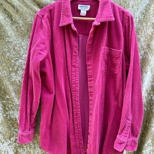 Oversized hot pink button up